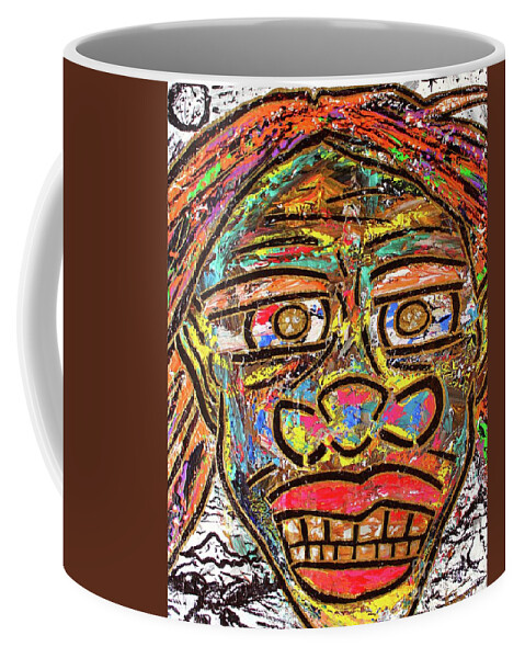 Acrylic Coffee Mug featuring the painting Winter Wonderland Man by Odalo Wasikhongo
