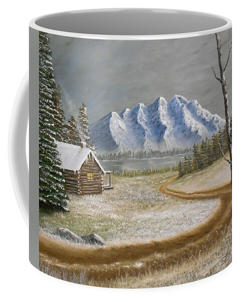 Winter Coffee Mug featuring the painting Winter's Arrival by Sheri Keith