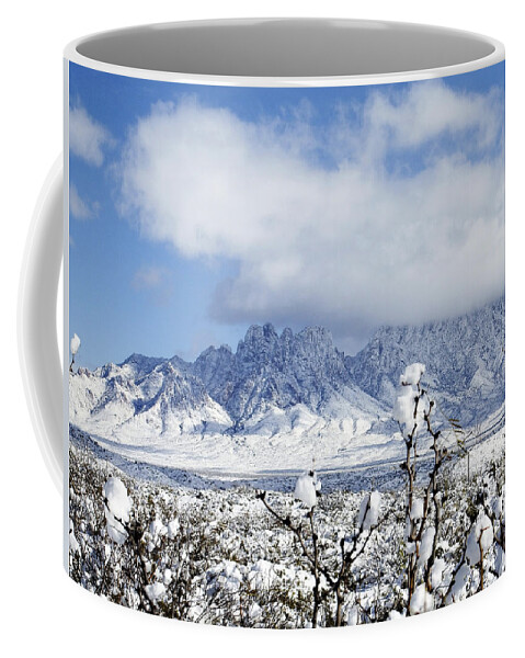 Organ Mountains Coffee Mug featuring the photograph Organ Mountains Winter Wonderland by Kurt Van Wagner