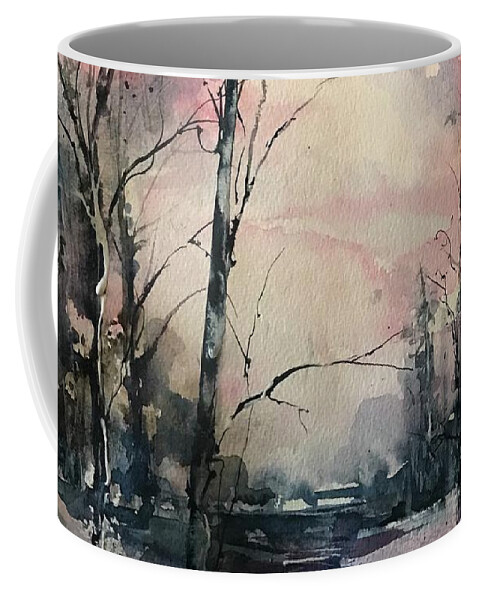 Winter Coffee Mug featuring the painting Winter's Blush by Robin Miller-Bookhout