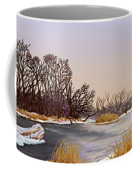Winter Coffee Mug featuring the painting Winter's Grip by Hans Neuhart
