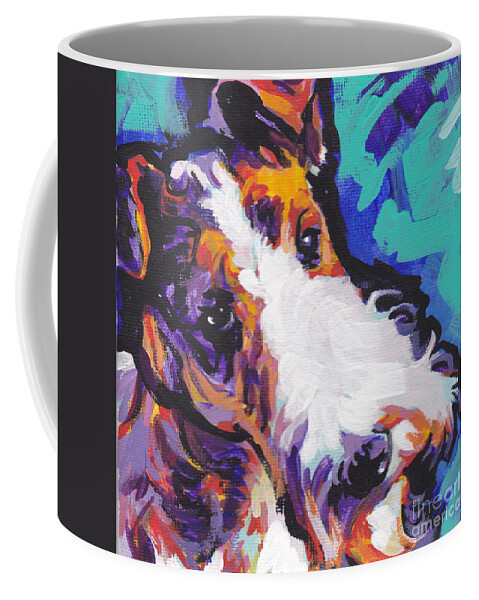 Wire Fox Terrier Coffee Mug featuring the painting Wired by Lea S