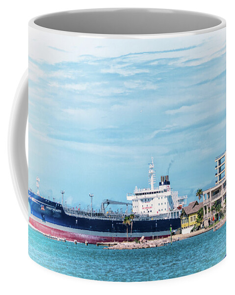 Wisby Atlantic Coffee Mug featuring the photograph Wisby Atlantic - Incoming Ship by Debra Martz