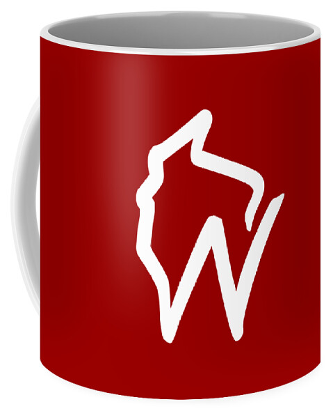 Wisconsin Coffee Mug featuring the digital art Wisconsin W by Geoff Strehlow