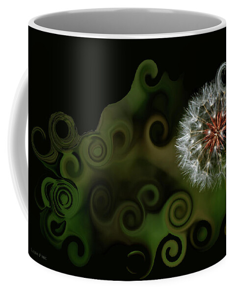Dandelion Coffee Mug featuring the mixed media WISH Dandelion Art by Lesa Fine by Lesa Fine
