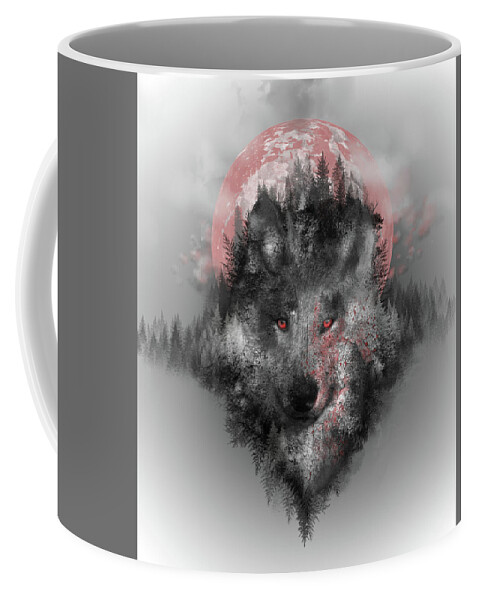 Wolf Coffee Mug featuring the digital art Wolf by Bekim M