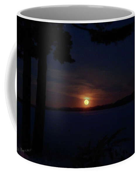 January Coffee Mug featuring the photograph Wolf Moon on the Rise by Wild Thing