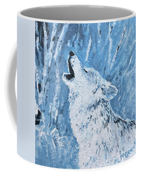 Wolf Coffee Mug featuring the painting Wolf of the Tetons by ML McCormick