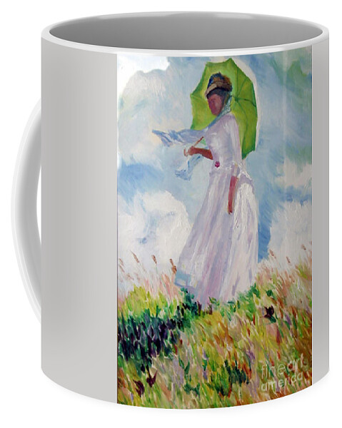 Woman Coffee Mug featuring the painting Woman With A Parasol by James Lavott