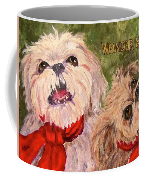 Dogs Coffee Mug featuring the painting Wonder and Joy by Barbara O'Toole