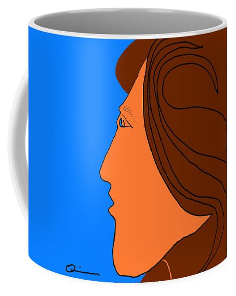 Face Coffee Mug featuring the digital art Wonder by Jeffrey Quiros
