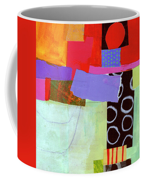 Grid Coffee Mug featuring the painting Wonky Grid #19 by Jane Davies