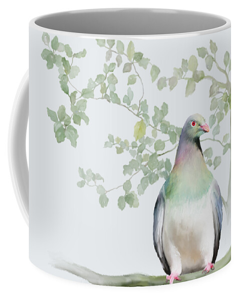 New Zealand Coffee Mug featuring the painting Wood Pigeon by Ivana Westin