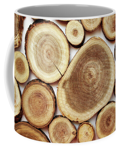Wood Coffee Mug featuring the mixed media Wood Slices- Art by Linda Woods by Linda Woods