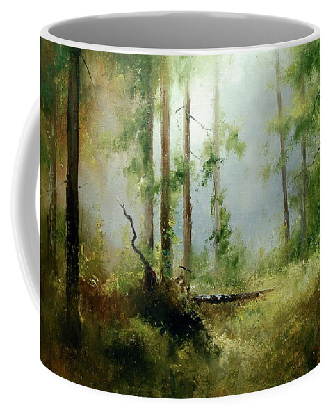 Russian Artists New Wave Coffee Mug featuring the painting Woods Fairytale by Igor Medvedev