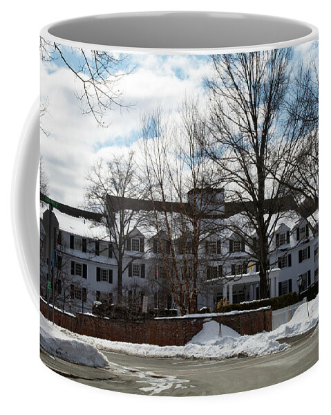 Landscape Coffee Mug featuring the photograph Woodstock Inn and resort in Winter 1 by Jeff Folger