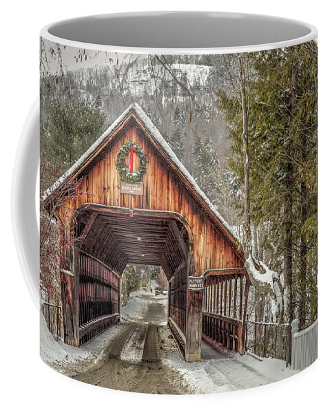 Covered Bridge Coffee Mug featuring the photograph Woodstock Middle Bridge by Rod Best