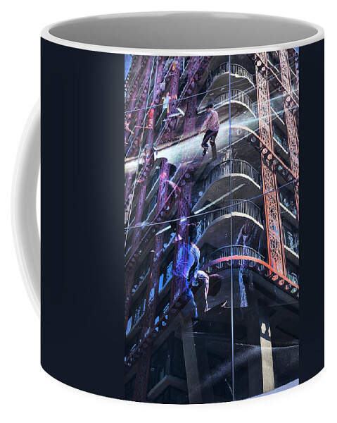 Woodward's Coffee Mug featuring the photograph Woodward Building Stanley Cup Riots by Theresa Tahara