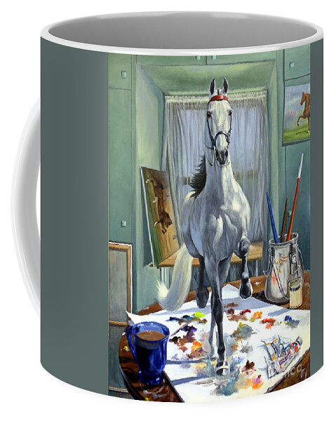 American Saddlebred Art Coffee Mug featuring the painting Work In Progress V by Jeanne Newton Schoborg