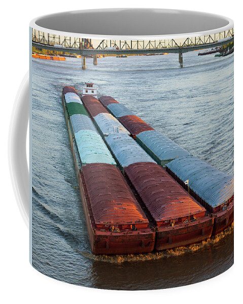 Mississippi River Coffee Mug featuring the photograph Working the River by Holly Ross