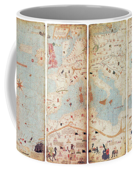 History Coffee Mug featuring the photograph World Map, Catalan Atlas, 1375 by Science Source