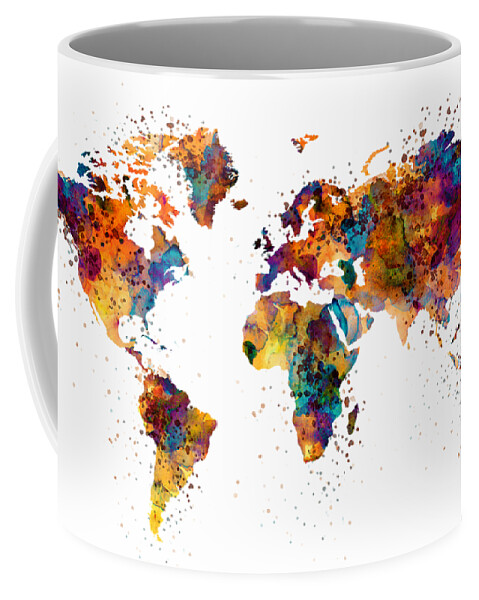 Map Of The World Coffee Mug featuring the painting World Map by Marian Voicu