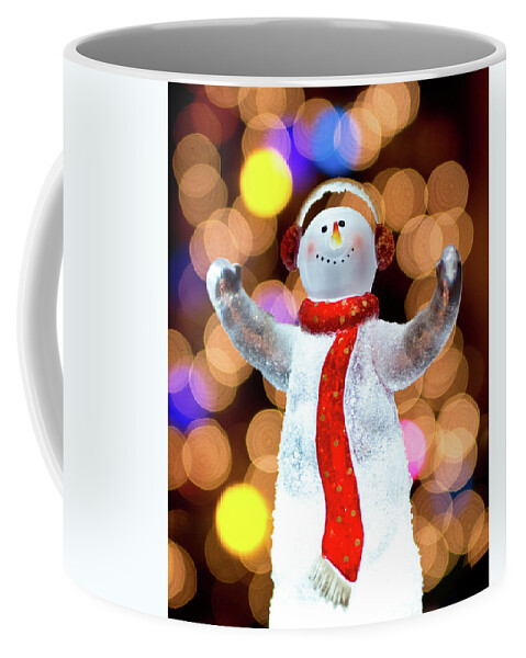 Christmas Coffee Mug featuring the photograph Worshiping Snowman by Adam Reinhart