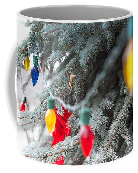 Christmas Coffee Mug featuring the photograph Wrap a tree in color by Lora Lee Chapman