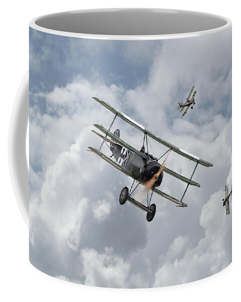 Aircraft Coffee Mug featuring the photograph WW1 - Fokker Dr1 - Predator by Pat Speirs