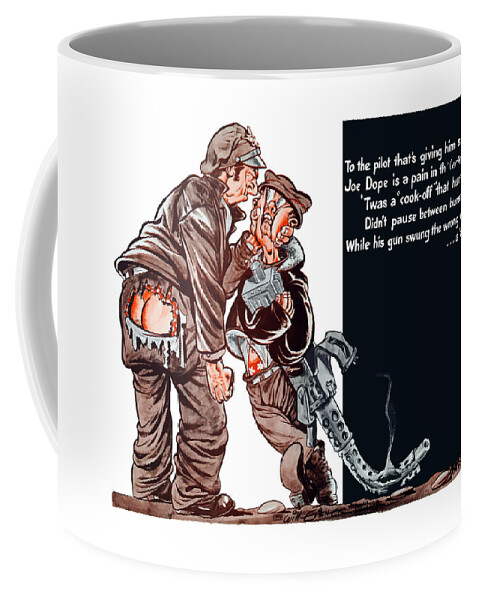 Ww2 Coffee Mug featuring the painting WWII Joe Dope Cartoon by War Is Hell Store