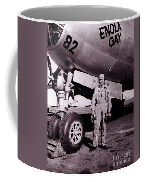 Science Coffee Mug featuring the photograph Wwii, Paul Tibbetts, Usaf Officer by Science Source