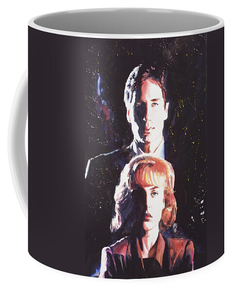 Television Coffee Mug featuring the painting X-Files by Ken Meyer jr