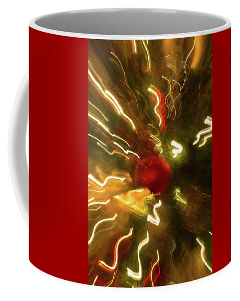 Abstract Coffee Mug featuring the photograph XMAS Burst 3 by Rebecca Cozart