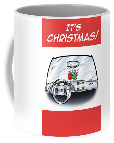 Christmas Coffee Mug featuring the digital art Hang Up Dice by Mark Armstrong