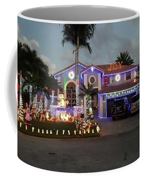 Christmas Decorations Coffee Mug featuring the photograph Xmas House by Val Oconnor