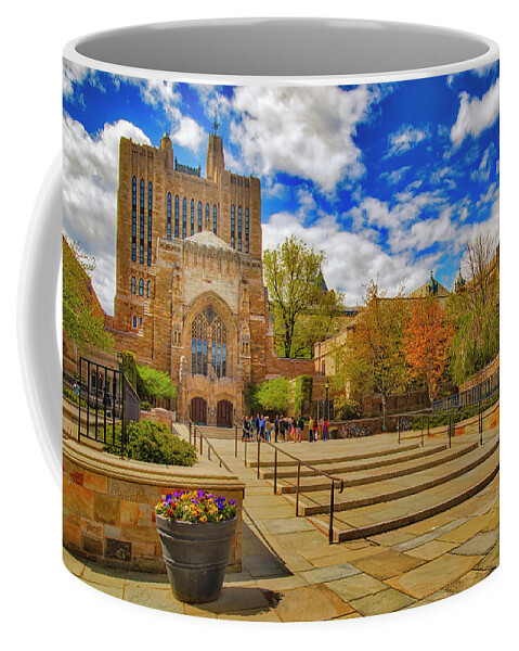 Yale University Coffee Mug featuring the photograph Yale University Sterling Library II by Susan Candelario