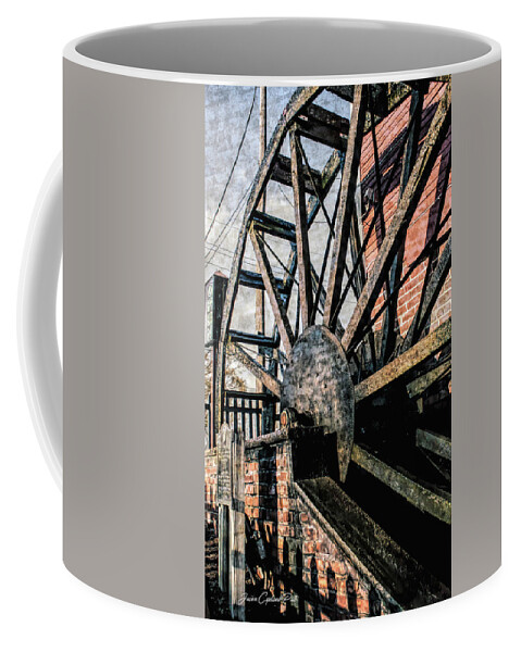 Yates Coffee Mug featuring the photograph Yates Cider Mill Water Wheel by Joann Copeland-Paul