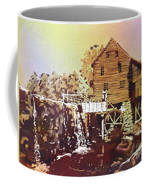 Clouds Coffee Mug featuring the painting Yates Mill Park by Ryan Fox
