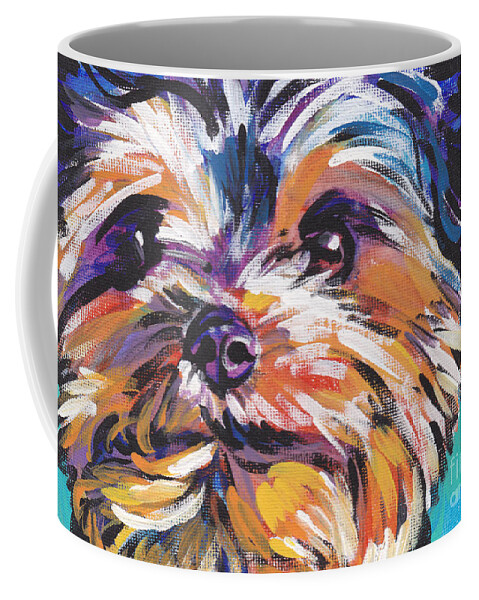 Yorkshire Terrier Coffee Mug featuring the painting Yay Yorkie by Lea S