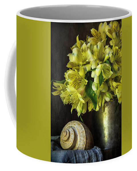 Yellow Coffee Mug featuring the photograph Yellow Alstroemeria Still Life by Cindi Ressler