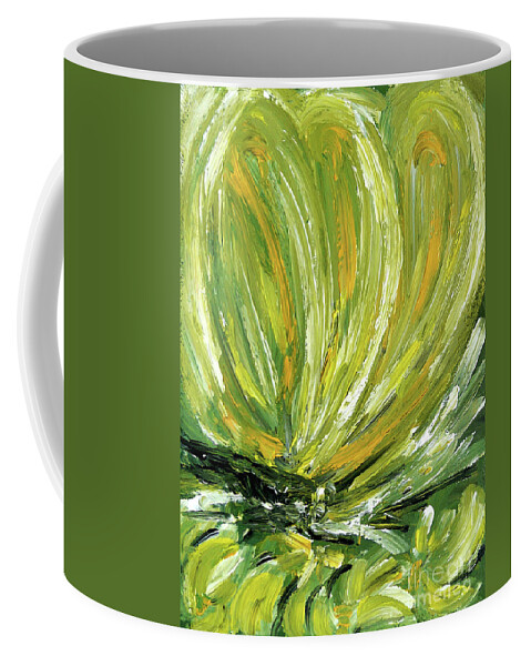 Butterfly Coffee Mug featuring the painting Yellow butterfly by Jasna Dragun