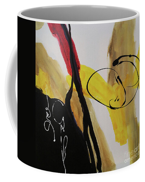  Coffee Mug featuring the painting Yellow Celebration #001 by Donna Frost