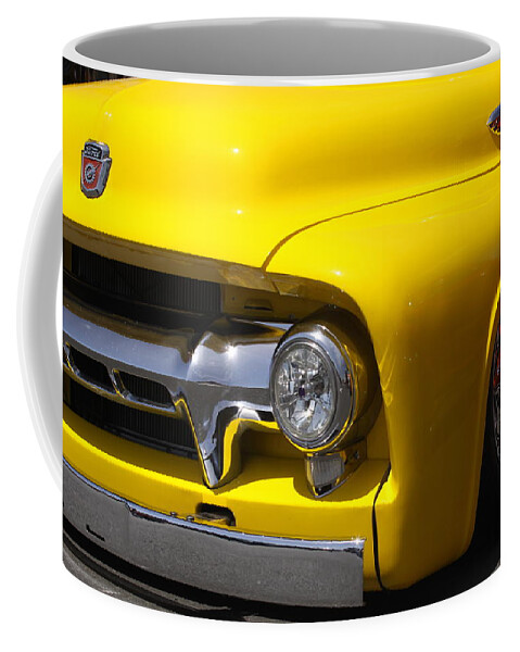 Ford Coffee Mug featuring the photograph Yellow custom Ford F100 by Jeff Floyd CA