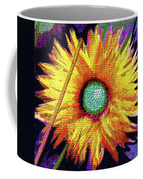 Autumn Coffee Mug featuring the digital art Yellow Dahlia by Rod Whyte