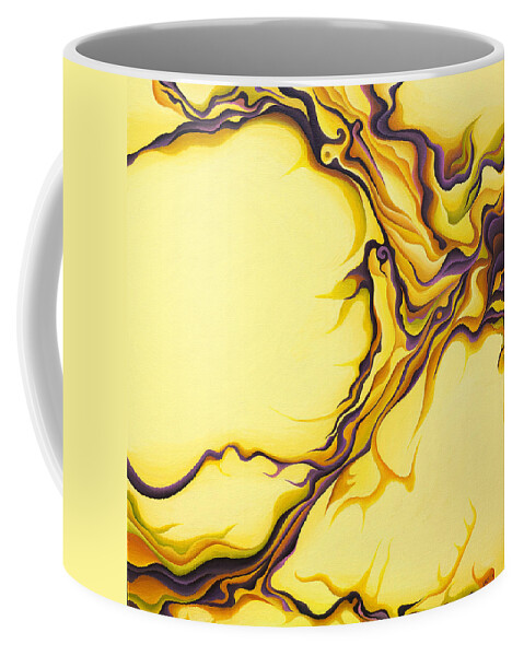 Yellow Coffee Mug featuring the painting Yellow Flow by Amy Ferrari