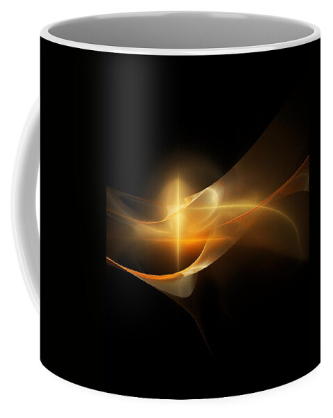 Fine Art Coffee Mug featuring the digital art Yellow Fractel by David Lane
