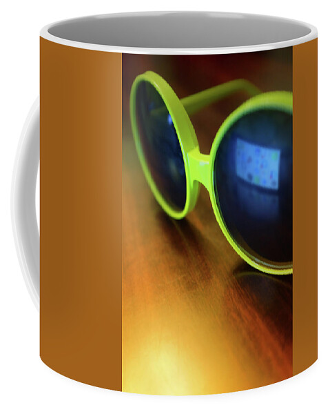 Goggles Coffee Mug featuring the photograph Yellow Goggles With Reflection by Carlos Caetano