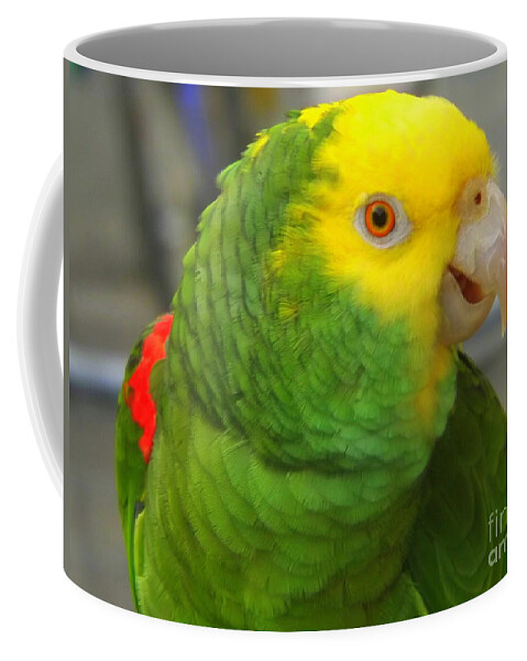 Amazon Coffee Mug featuring the photograph Yellow-headed Amazon Parrot by Lingfai Leung