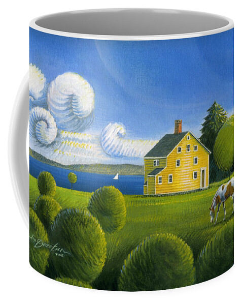 Deecken Coffee Mug featuring the painting Yellow House by John Deecken