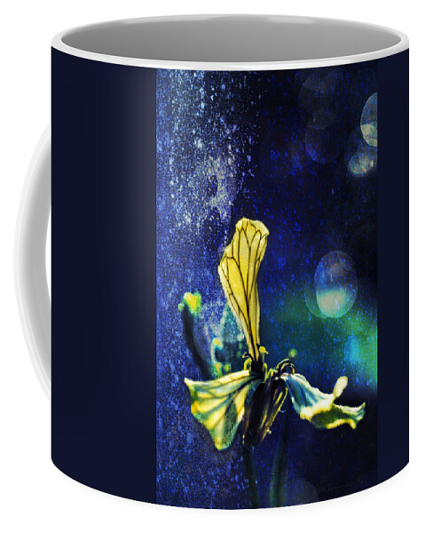 Botanical Coffee Mug featuring the photograph Yellow Leaflet on Blue by Peter V Quenter